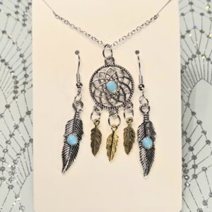 Capteur de rêve plumes en or